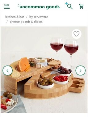 Natural Bamboo Swivel Cheese & Tapas Serving Board